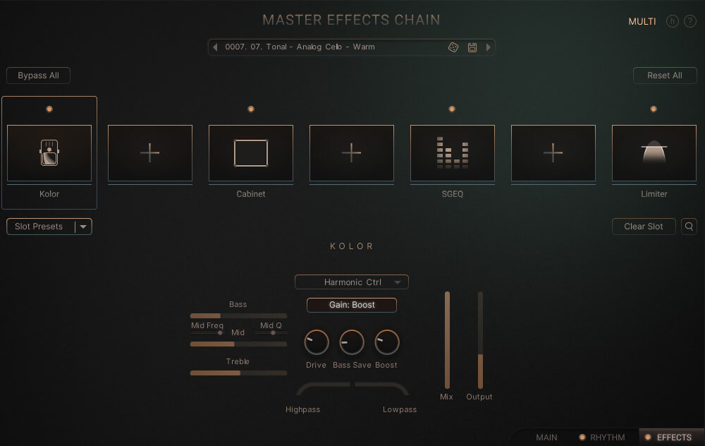 Savage Ritual Tension — Effects Tab